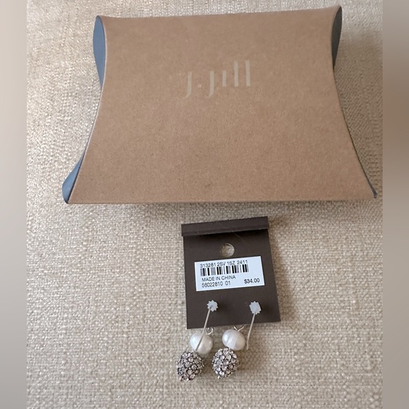 J Jill Pearl & Pave Drop Earrings NWT - Picture 4 of 5